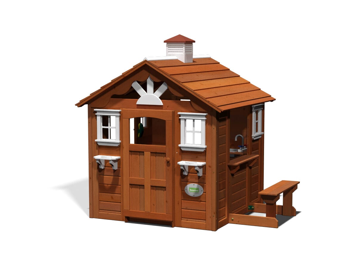 backyard discovery summer cottage wooden cedar playhouse